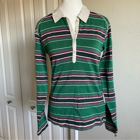 The North Face Tops - The North Face Striped Polo Shirt Women’s M Classic Retro Long Sleeve Y2K 2000s
